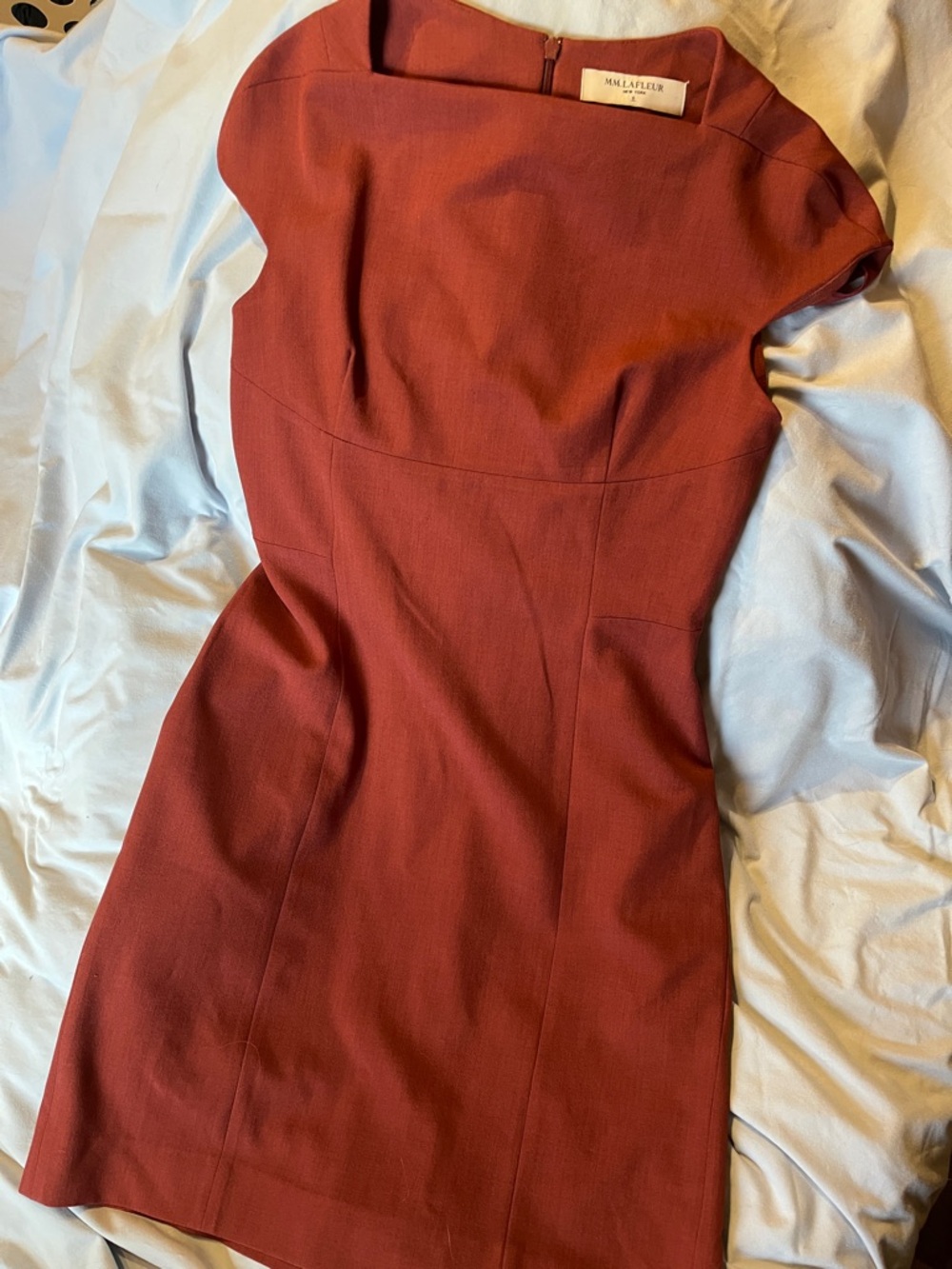 MM Lafleur Rust-Red Tailored Mini Dress